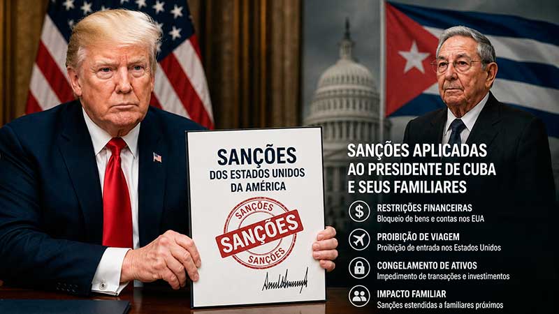 O Departamento de Estado anunciou a inclusão do chefe de governo de Cuba e de pessoas de sua família na lista de restrições de vistos e bloqueio de bens. A medida afeta transações de entidades sob jurisdição de Washington.