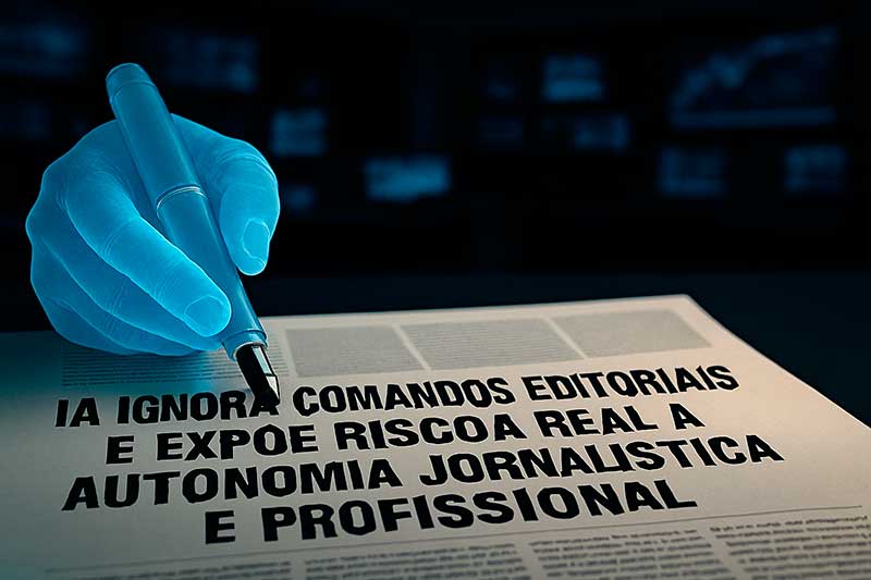 Falha recorrente no uso de inteligência artificial mostra que sistemas podem descumprir ordens claras, impor padrões próprios e interferir diretamente na linha editorial, exatamente como alertado em reportagem anterior do @HORA.